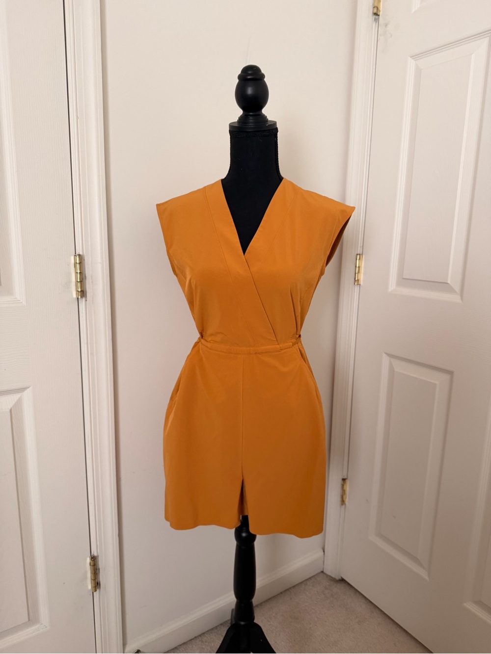 Sleeveless Mustard V-Neck Women's romper
